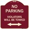 Signmission Parking Violators Will Towed W/ Bidirectional Arrow Heavy-Gauge Alum Sign, 18" x 18", BU-1818-23349 A-DES-BU-1818-23349 - alternate 1